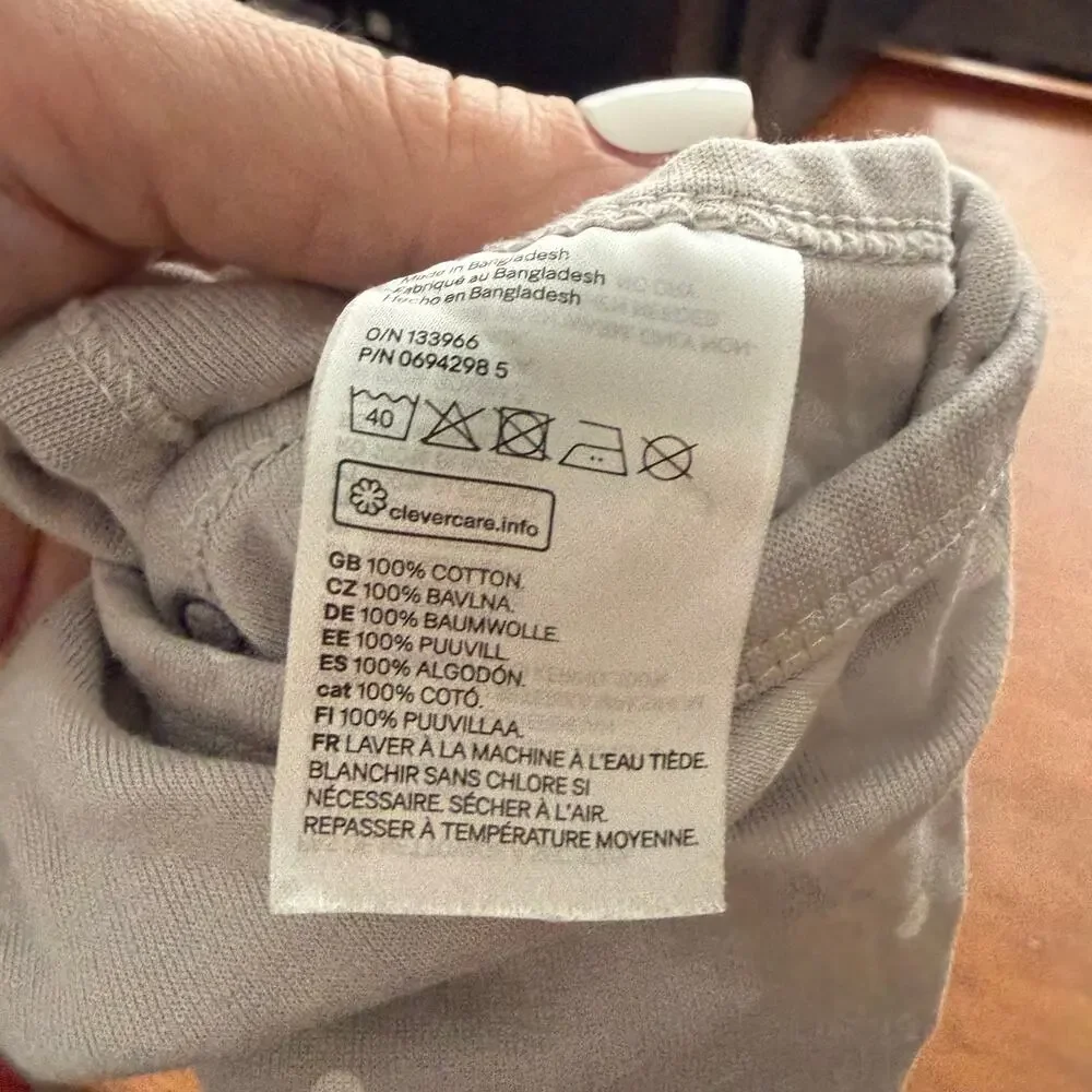 H&M Newborn Baby Onesie Gray Polka Dot Kimono Bodysuit Preemie PM Long Sleeve